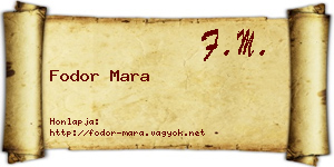 Fodor Mara névjegykártya