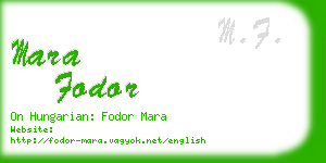 mara fodor business card